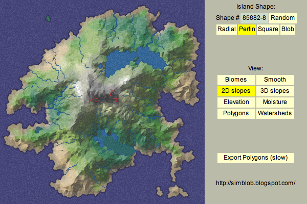 Screenshot of mapgen2 demo