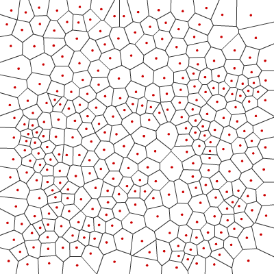 Voronoi diagram with Lloyd relaxation run twice