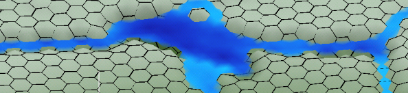 Image of rendering artifacts where you can see through water